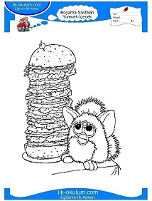 Çocuklar İçin Hamburger Boyama Sayfaları 